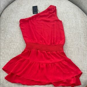 Krisa Red One-Shoulder Dress